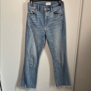 Pistola Lennon High Rise Crop Boot Jeans in Lightly Distressed Derby Blue Denim